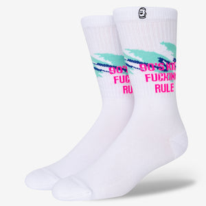 Gen Z crew white basic socks for men