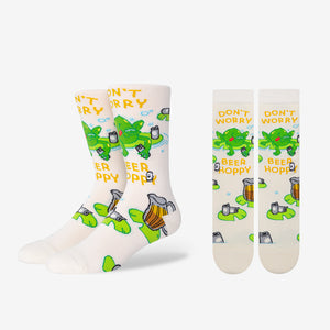 Funny beer can Dont worry be happy socks for him