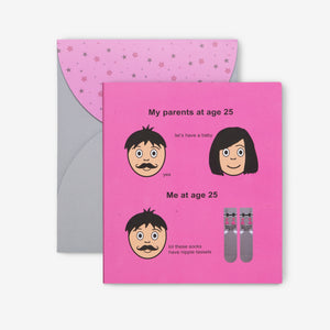 Perfect gift birthday present for friends card and crew sock immature combination 