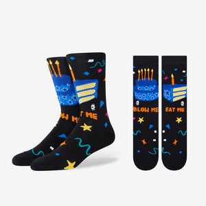 
            
                Load image into Gallery viewer, Birthday cake socks for her suggestive adult humor
            
        
