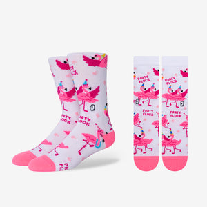 dancing party hat flamingo socks for women