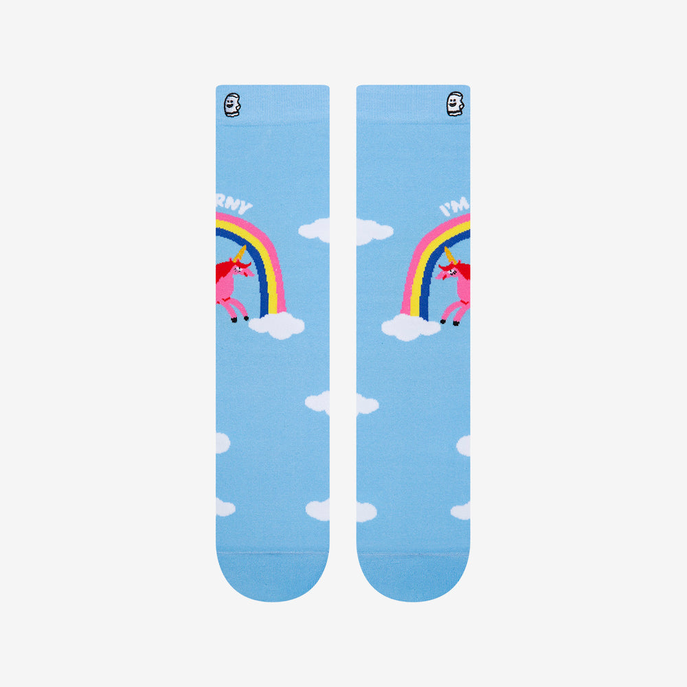 
            
                Load image into Gallery viewer, Cute Rainbow Hilarious Fly the Sky Crew Socks for Her
            
        