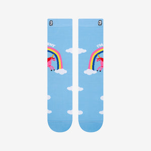 Cute Rainbow Hilarious Fly the Sky Crew Socks for Her