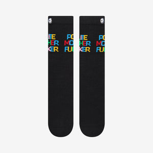 
            
                Load image into Gallery viewer, crazy funny childrens font crew socks for him
            
        