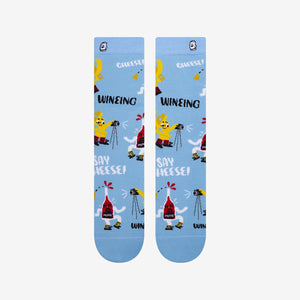 Hilarious wine and cheese socks